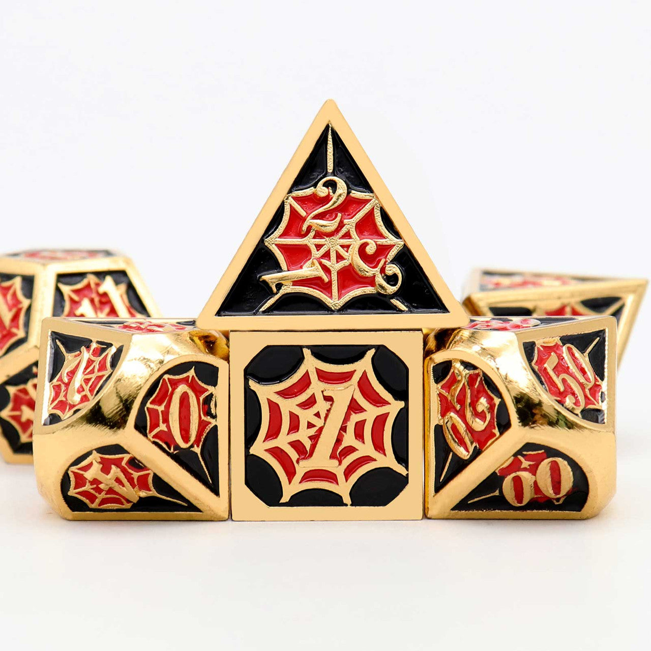 gold black red dice, gold metal dice, gold dice, dnd dice, black red dice, dnd dice, the net dice, net dice