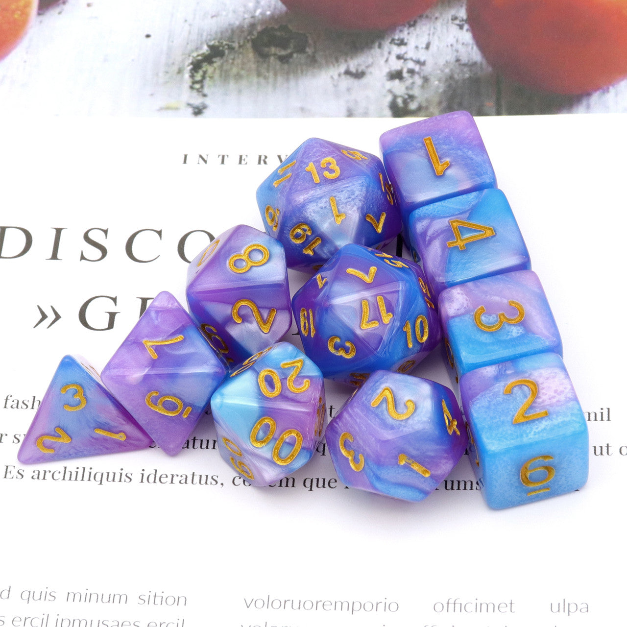 dnd dice, rpg dice, blue dice, dnd dice set,purple dice,