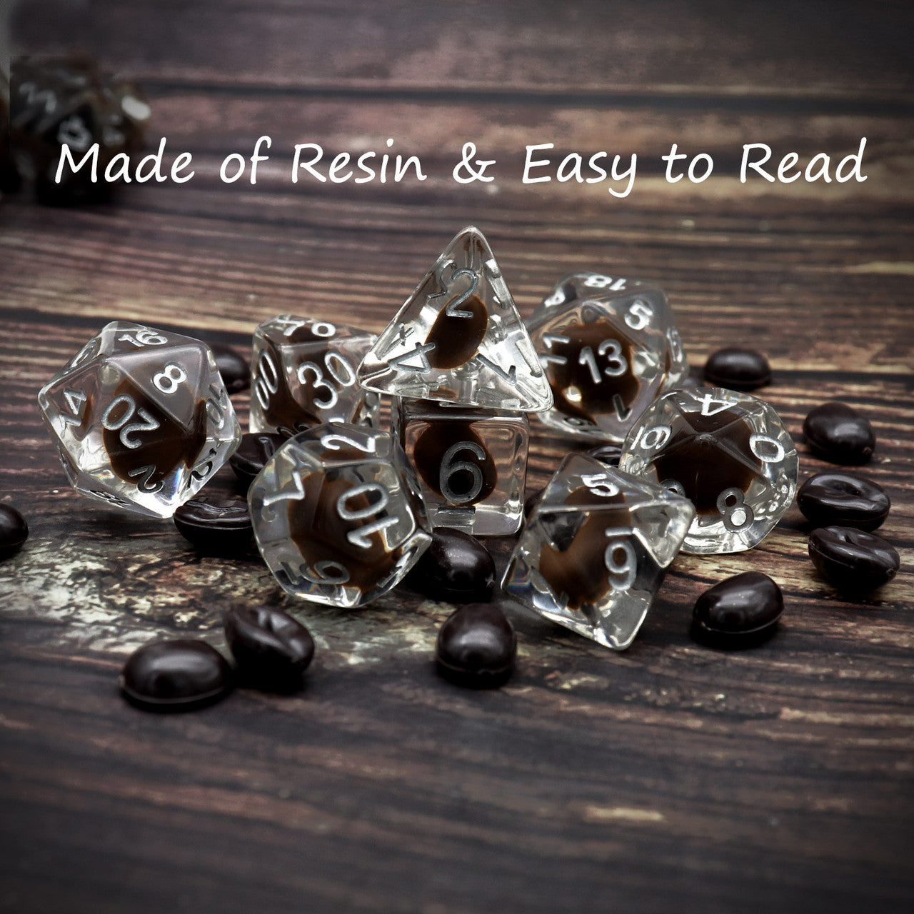 coffee dnd dice set