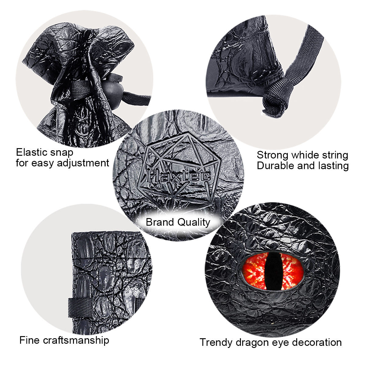 blood red dragon eye dice bag, leather dice bag