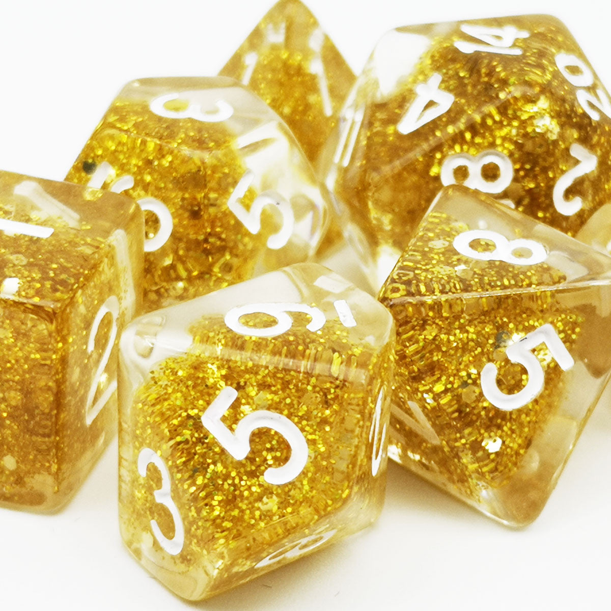 gold glitter dice, glitter dice, gold dice, glitter core dice