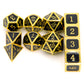 metal dice, dnd dice, gold dice, black dice, dice set, dnd dice