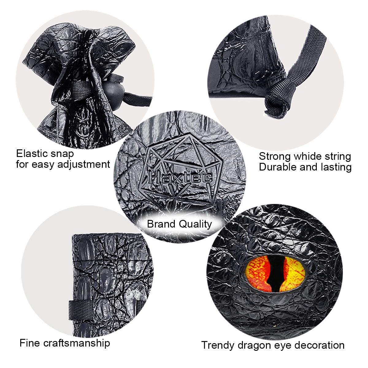 fire eye dice bag, dice bag, leather dice bag