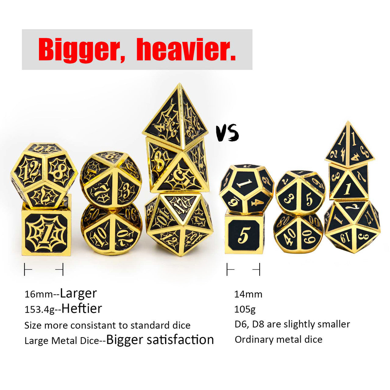 gold black metal dice, gold metal dice, the net dice, net dice, spider dice, black dice, haxtec dice