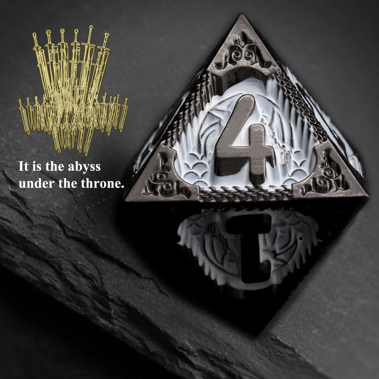 Haxtec Fire-breathing Dragon Pattern Black White Metal DND Dice Set With Leather Dice Bag for Dungoens and Dragons RPG Gifts