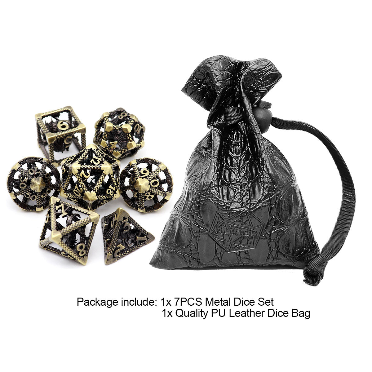 bronze metal hollow dnd dice