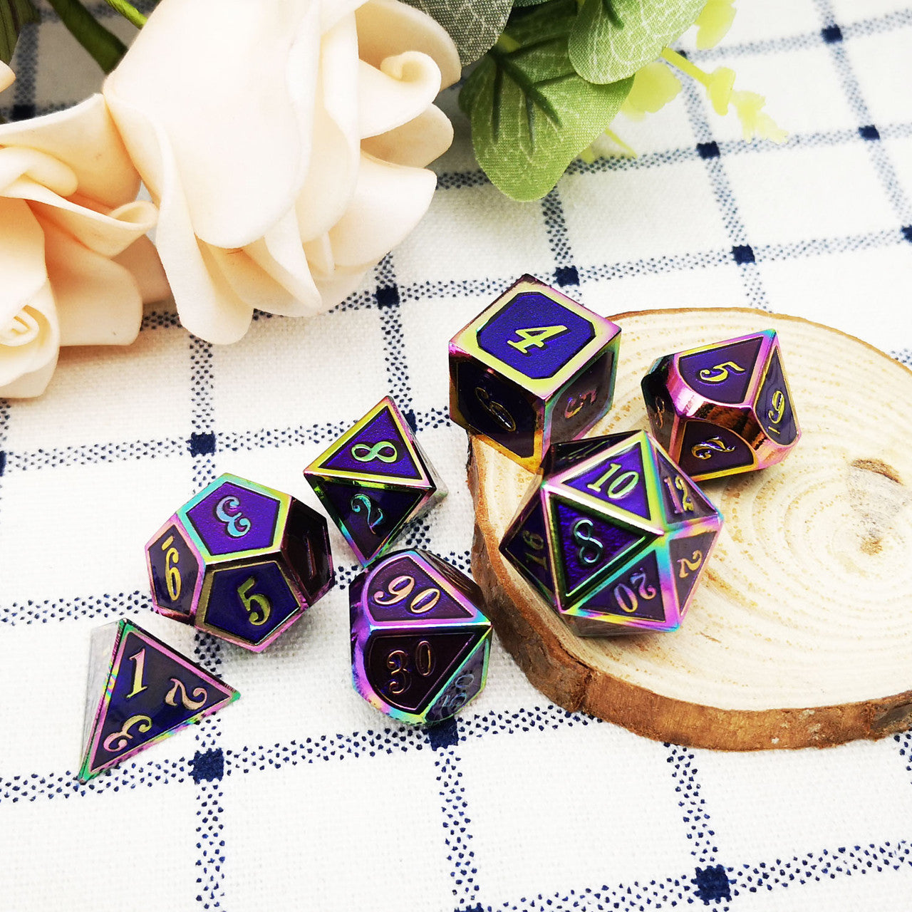 Rainbow Metal DND Dice-Purple Rainbow