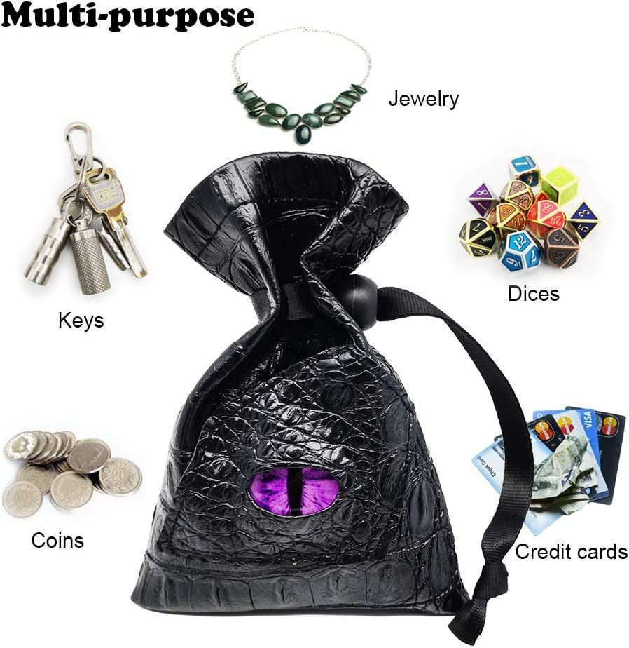 Dragon Eye Leather Dice Bag-Purple Eye