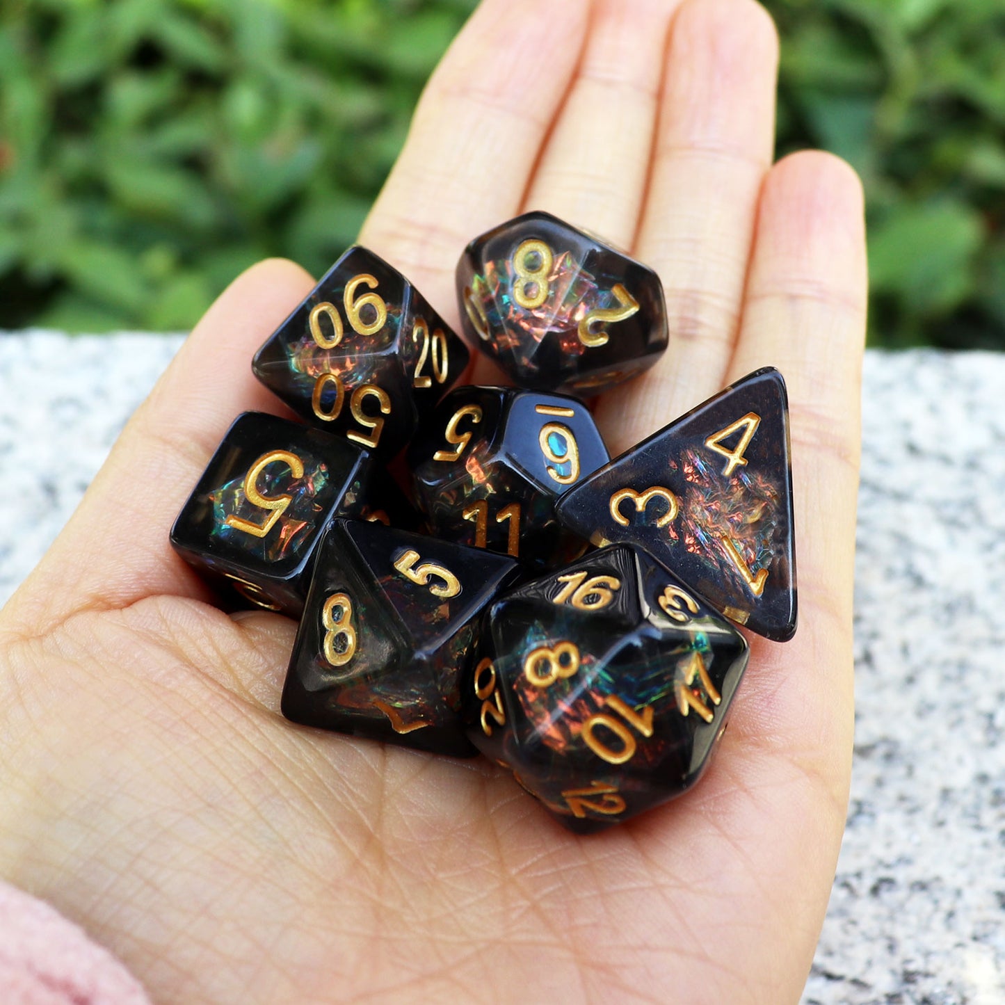 Haxtec Clear Iridescent Mylar Core Resin DND Dice