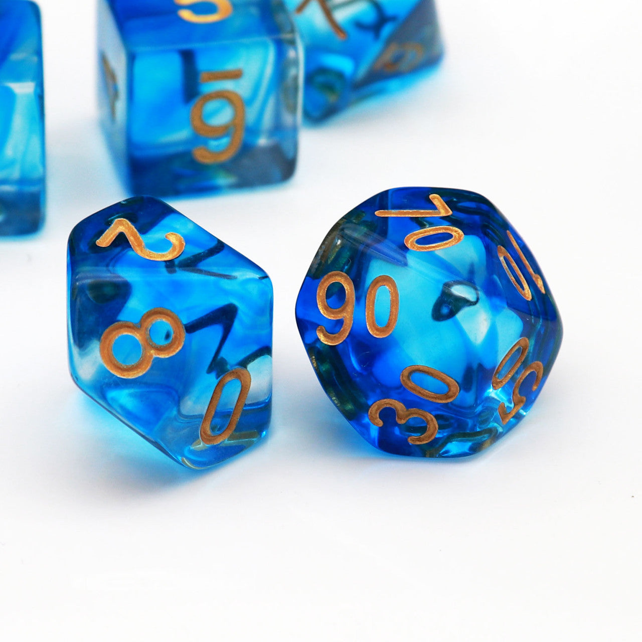 blue swirl dnd dice 11pcs