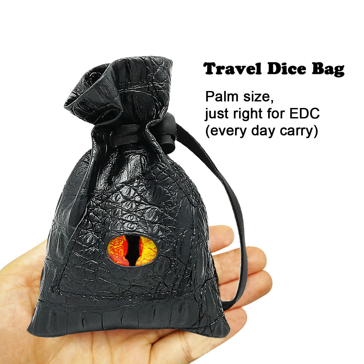 Dragon Eye Leather Dice Bag-Fire-Red Yellow Eye