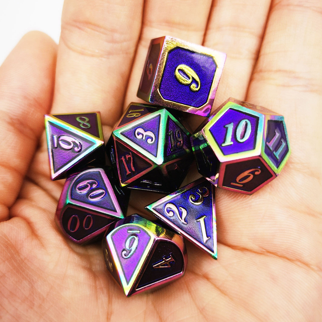 Rainbow Metal DND Dice-Purple Rainbow