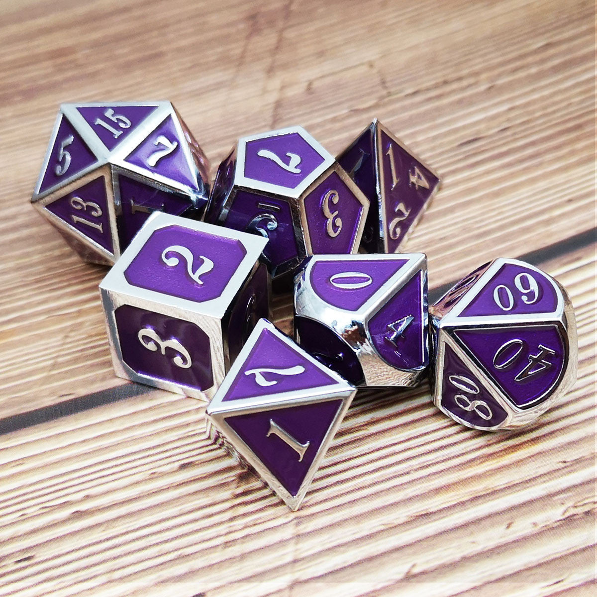 Metal dnd dice set purple