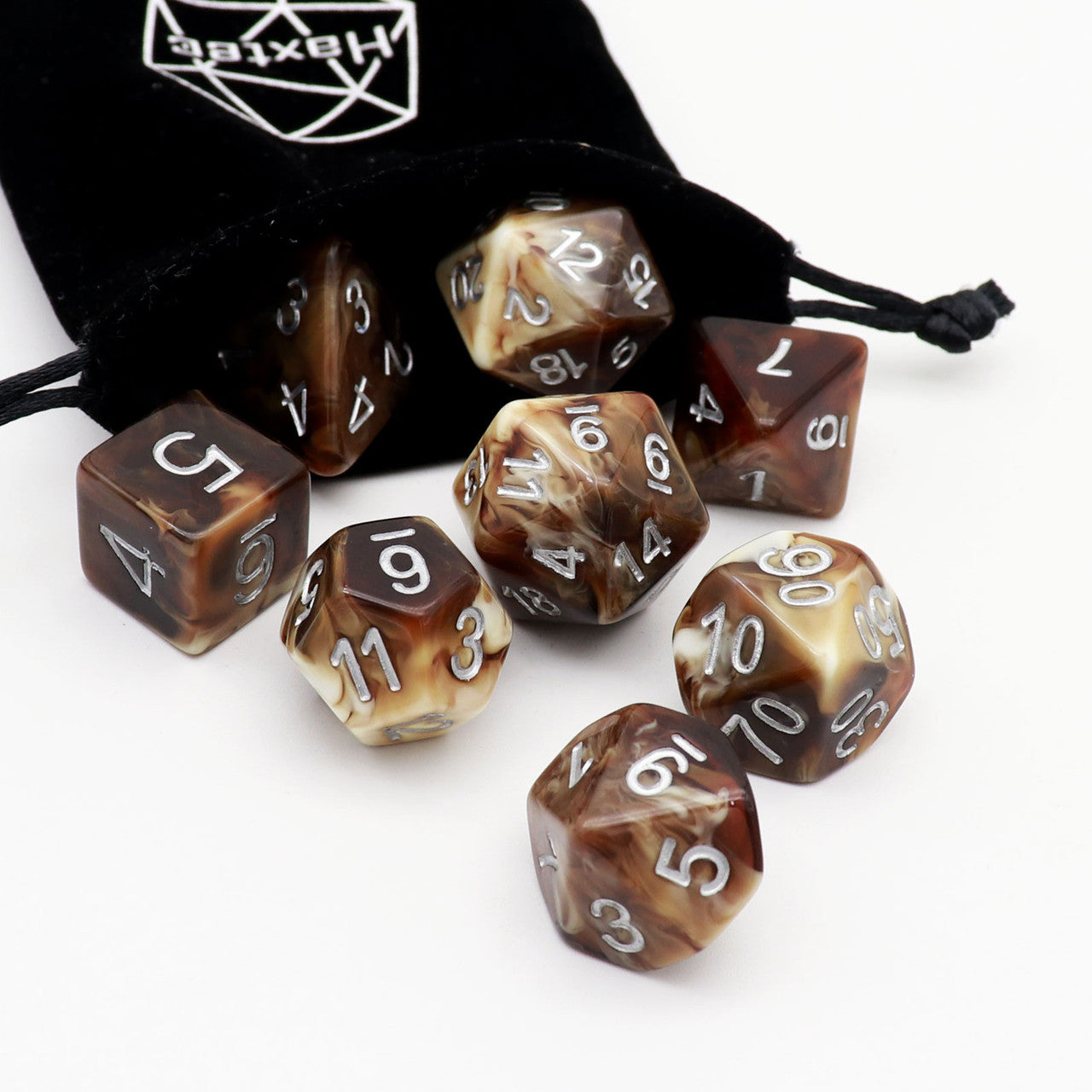 coffee dice d&d dnd dice set haxtec