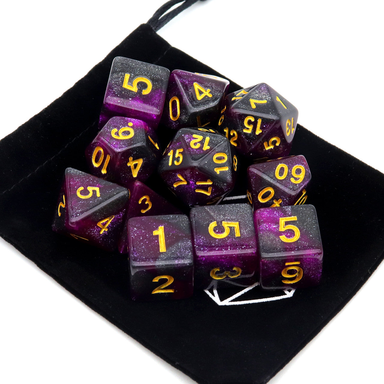 dnd dice, rpg dice, purple dice, dnd dice set,black dice