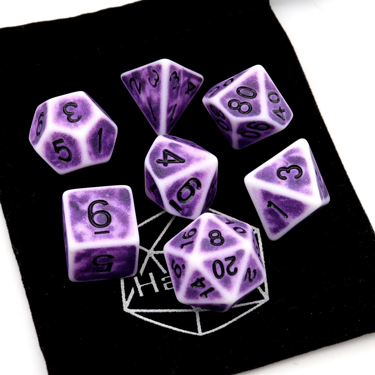 Haxtec Antique Style DND Dice Set Ancient Purple-Lost Secret