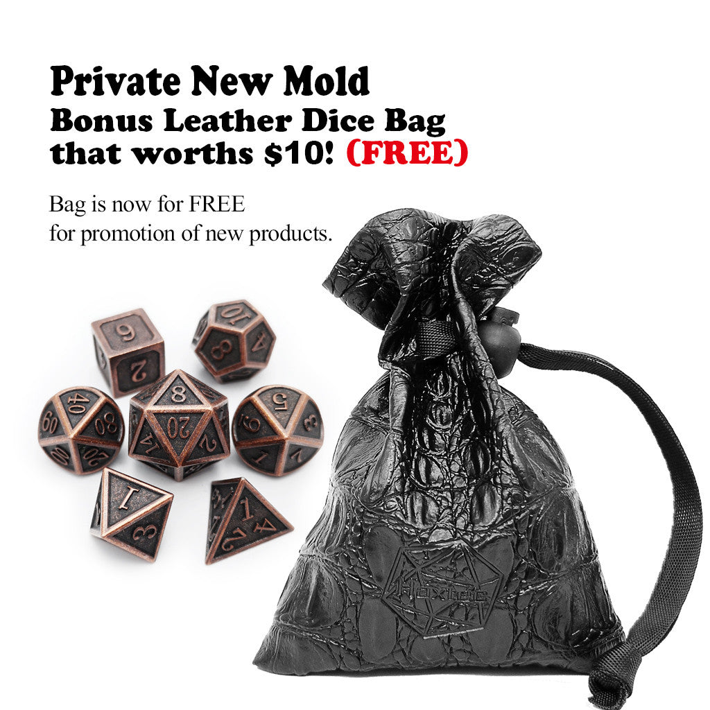 Haxtec metal dice set antique copper with protect bag