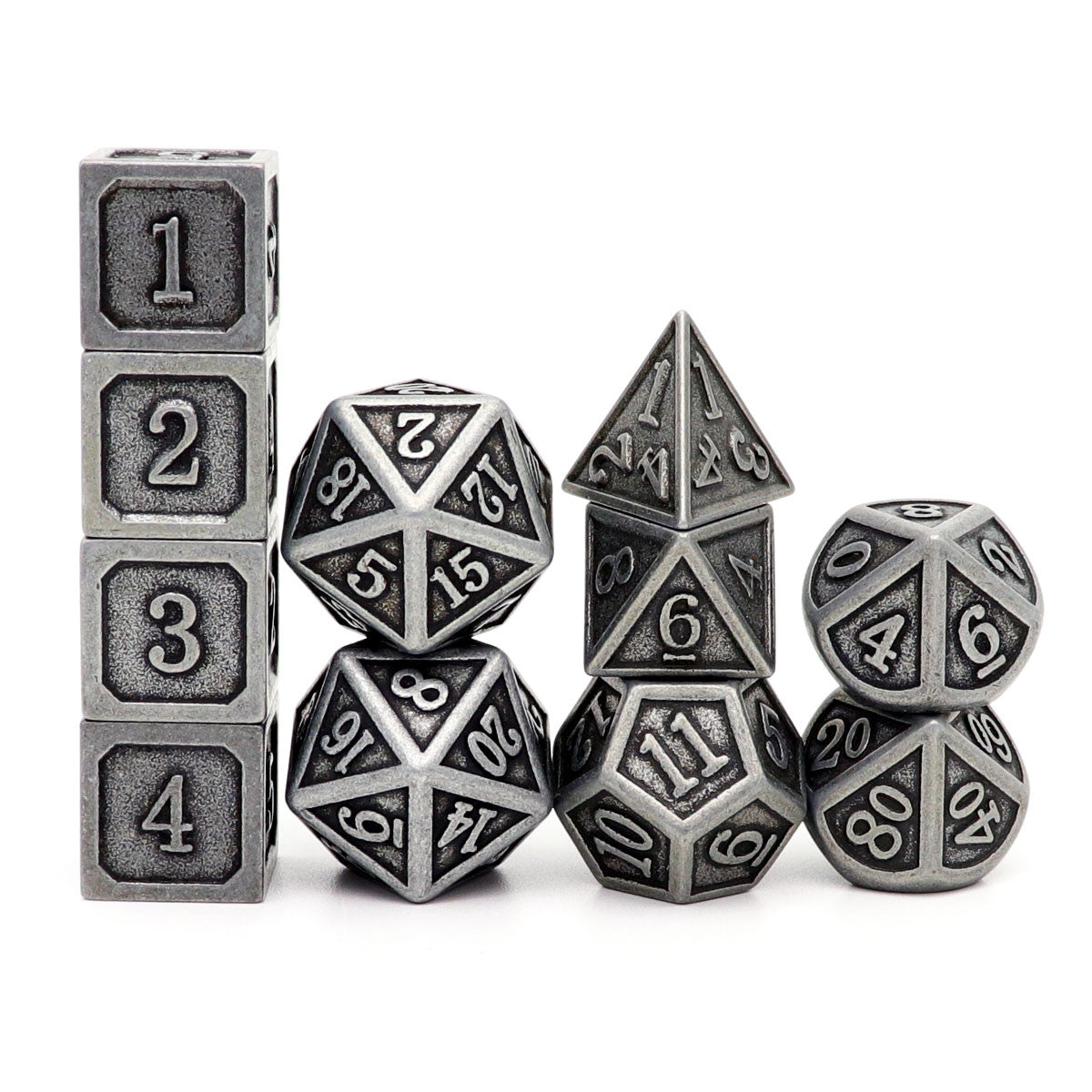 antique dice, metal dnd dice, dice set, iron dice, metal dice, steel dice, 11pcs dice