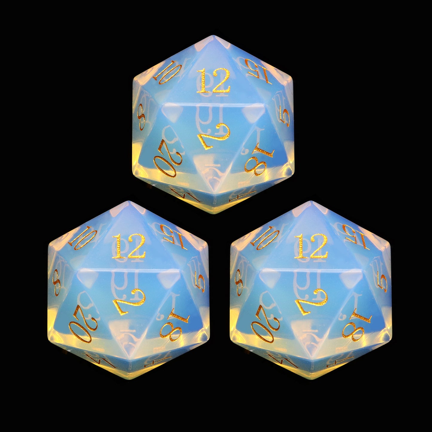 Opal Gemstone Dice Set with Premium Dice Case-Opalite