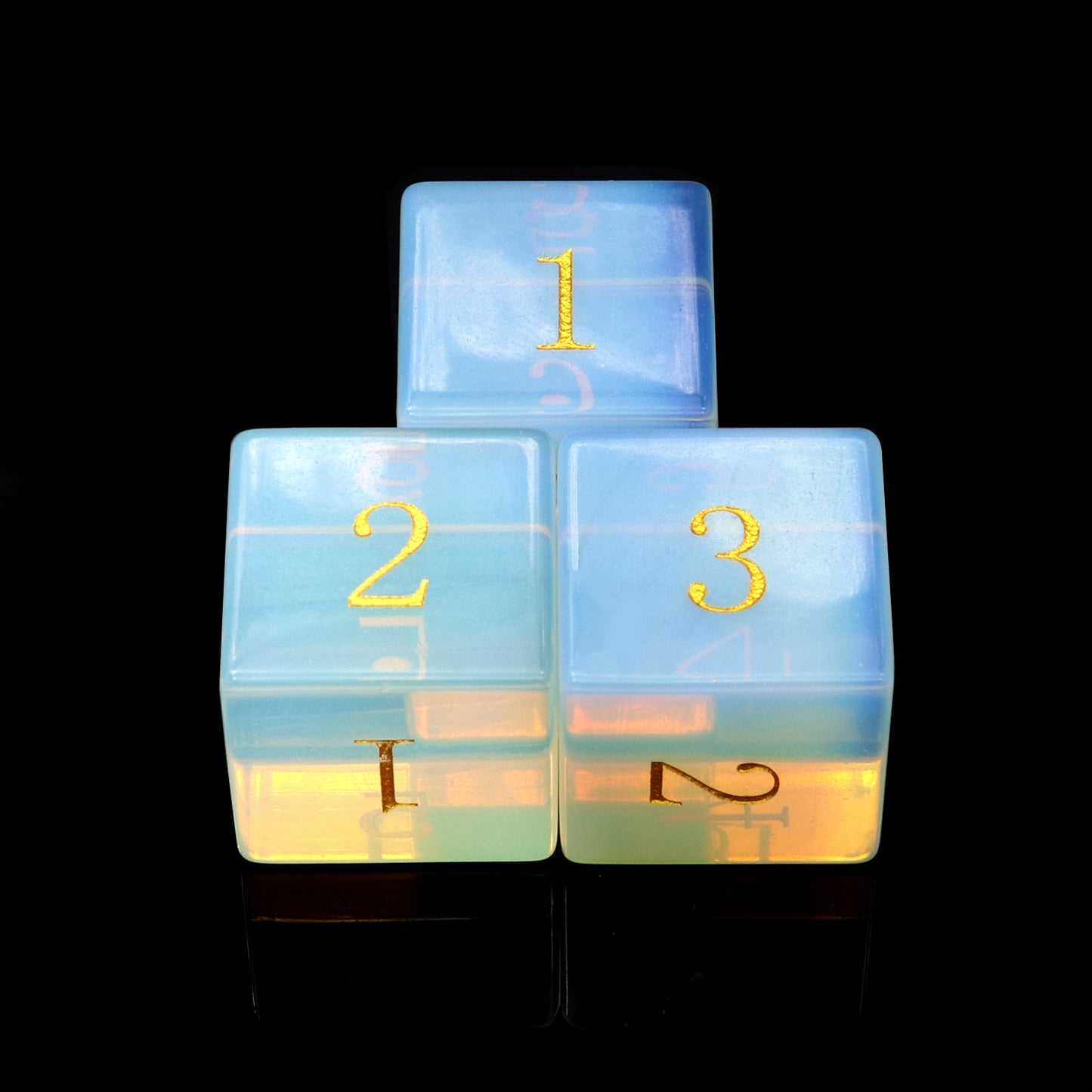 Opal Gemstone Dice Set with Premium Dice Case-Opalite