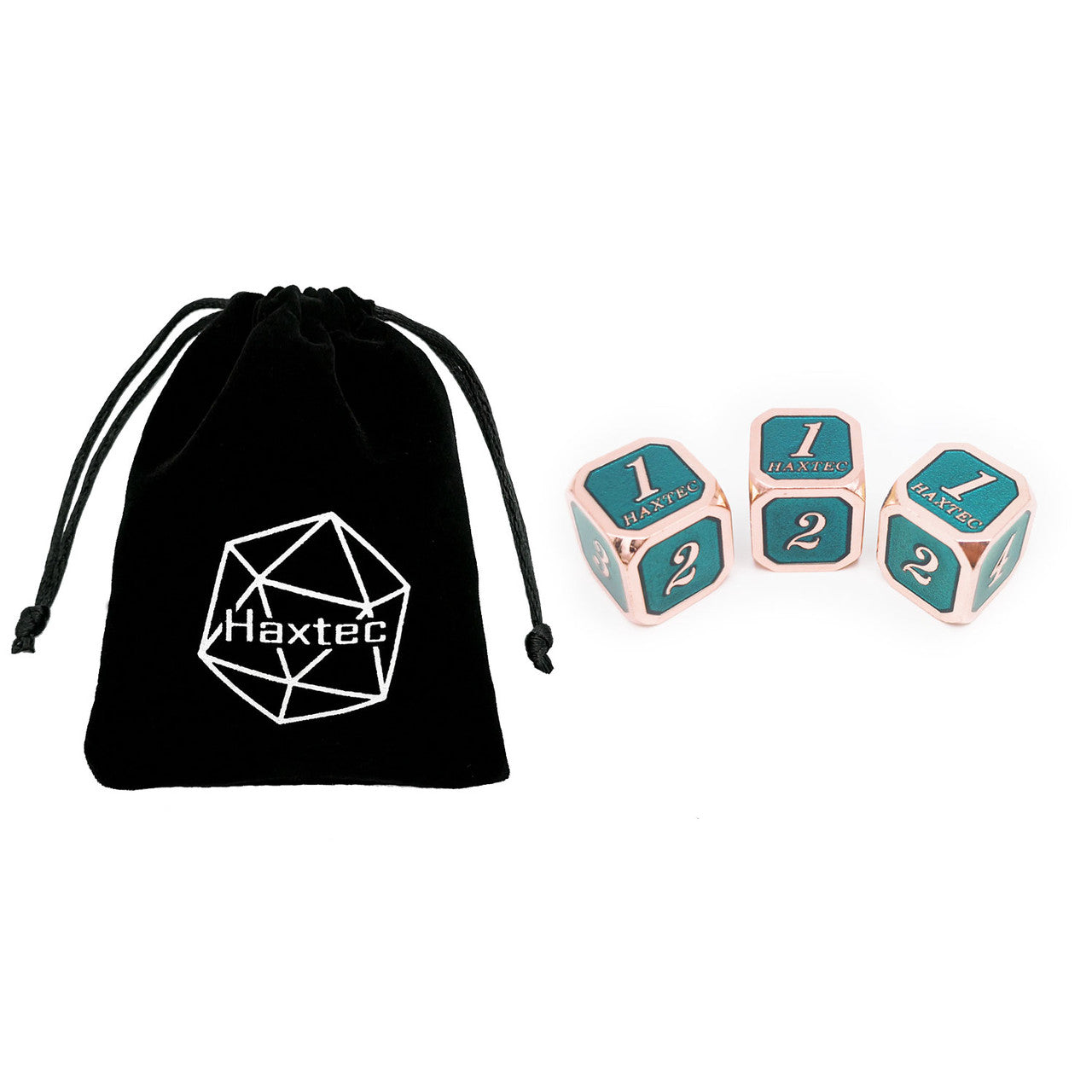 Metal D6 D&D Dice Set-Copper Teal