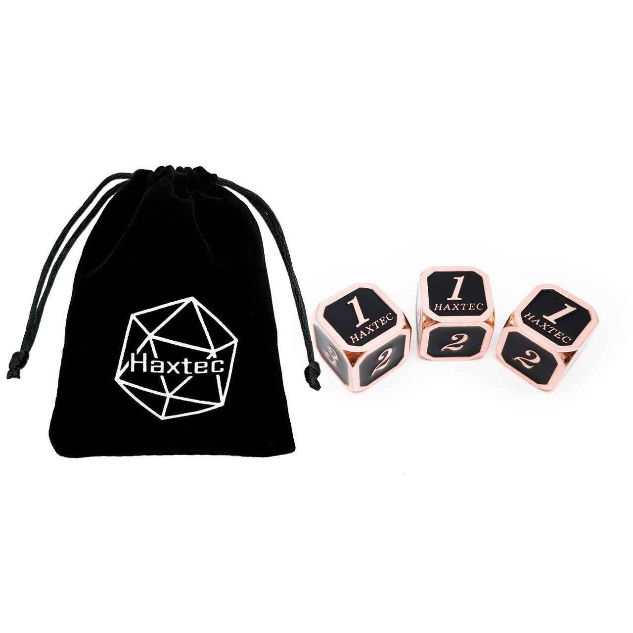 Haxtec D6 dice copper black with protect bag
