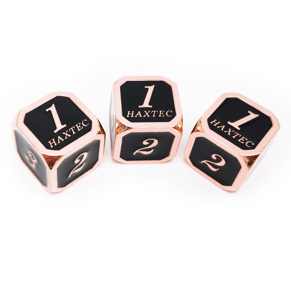 Haxtec D6 dnd dice set 3pcs copper black
