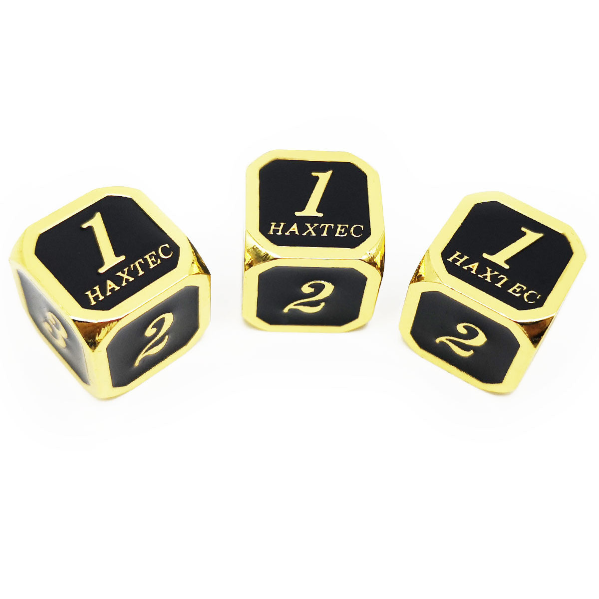 Metal D6 D&D Dice Set-Gold Black