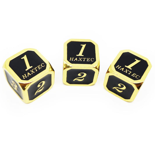 Metal D6 D&D Dice Set-Gold Black