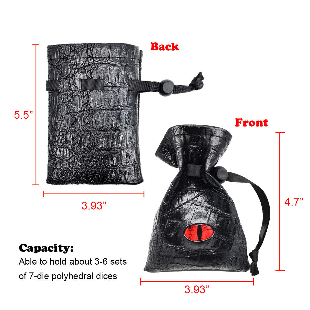 Haxtec red dragon eye PU dice bag details
