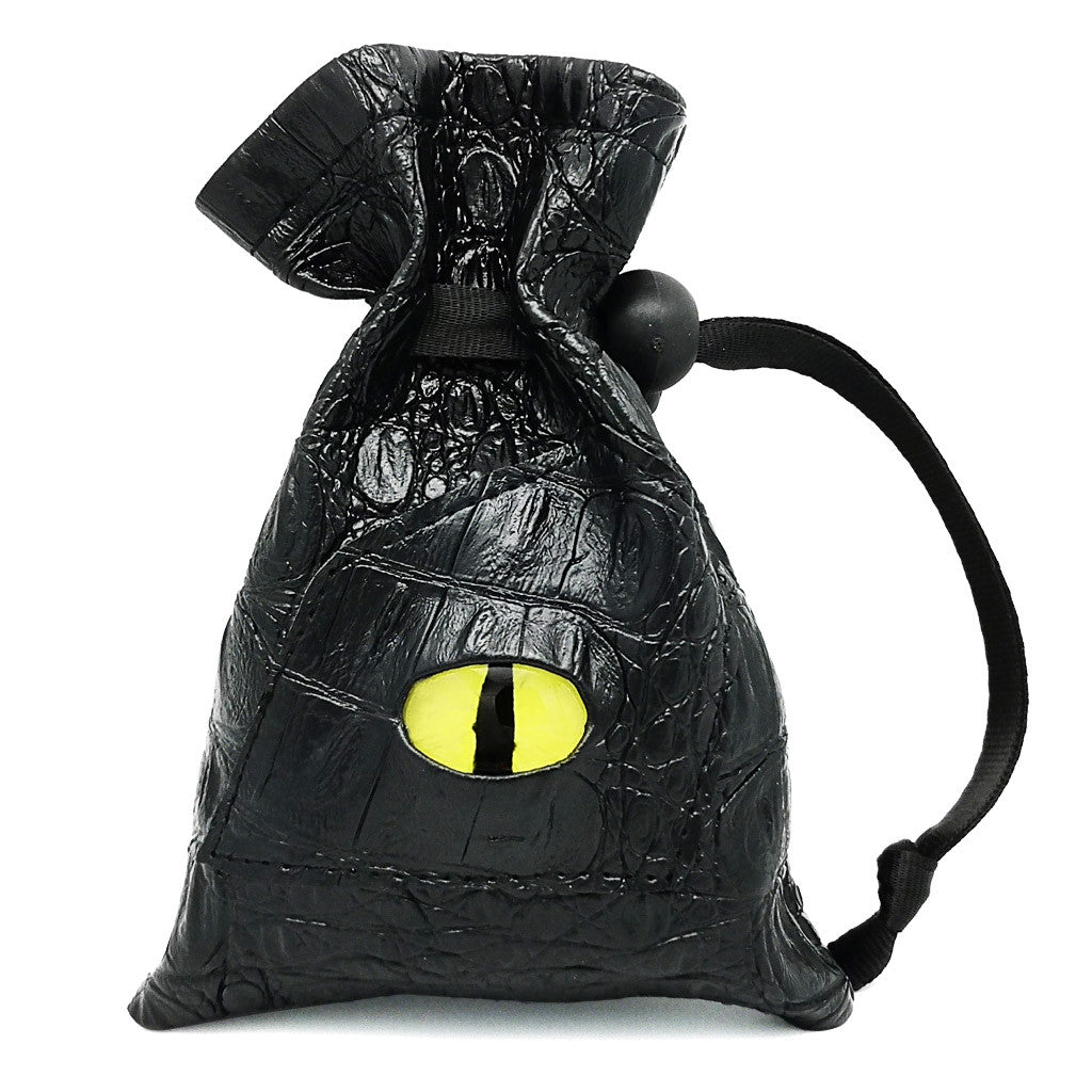 haxtec leather dice bag with yellow dragon eye