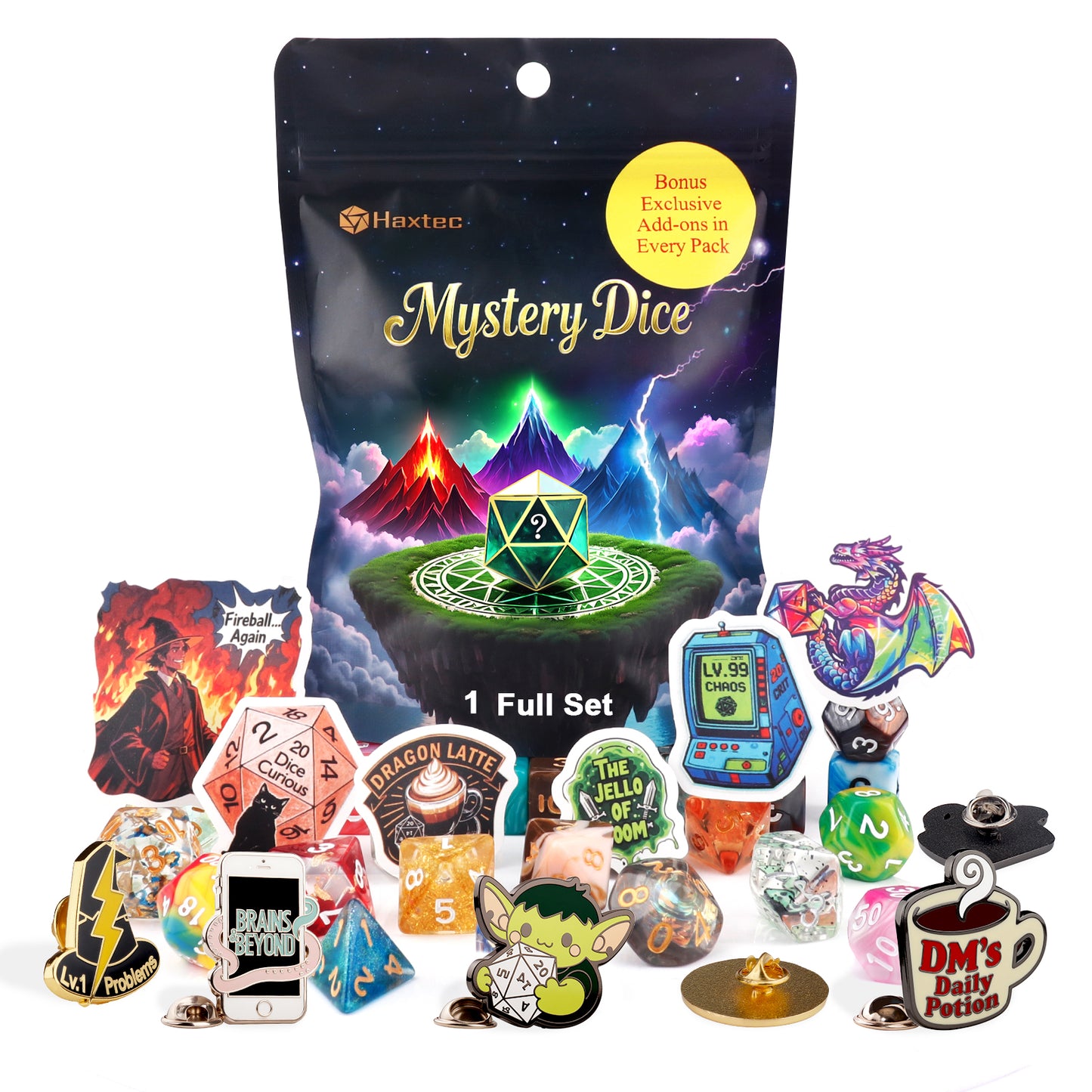 Mystery DND Dice Set 7PCS Polyhederal Dice Set Dungeons and Dragons Gifts for DND Lovers Players Masters