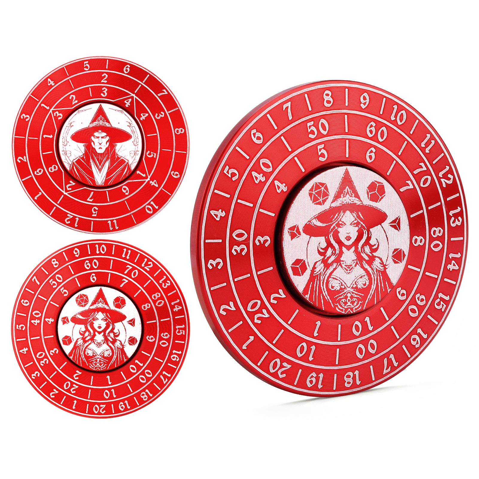 Spinner De Dés Métallique 7-en-1 Rogue Roulette - Pour Jeux De Rôle D&D, Cadeau Joueur Avec Sac Dragon - Bronze