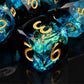 Haxtec Aurora Prism Holographic Sparkling Dice Set – Diamond-Cut Iridescent Resin D&D Dice with Metal Case