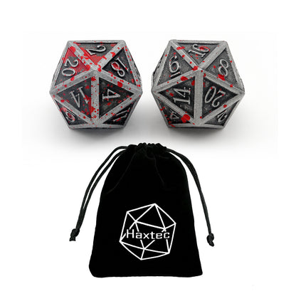 Antique Iron D20 Metal Dice 2Pack