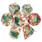 Haxtec Flower Sharp Edge Dice Set DND Dice Teal Leaf D&D Dice for Dungeons and Dragons Gift