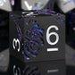 Haxtec Blue Spider Lily Flower Metal DND Dice Set for Dungeons and Dragons TTRPG-Black Blue Glitter