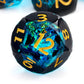Haxtec Aurora Prism Holographic Sparkling Dice Set – Diamond-Cut Iridescent Resin D&D Dice with Metal Case