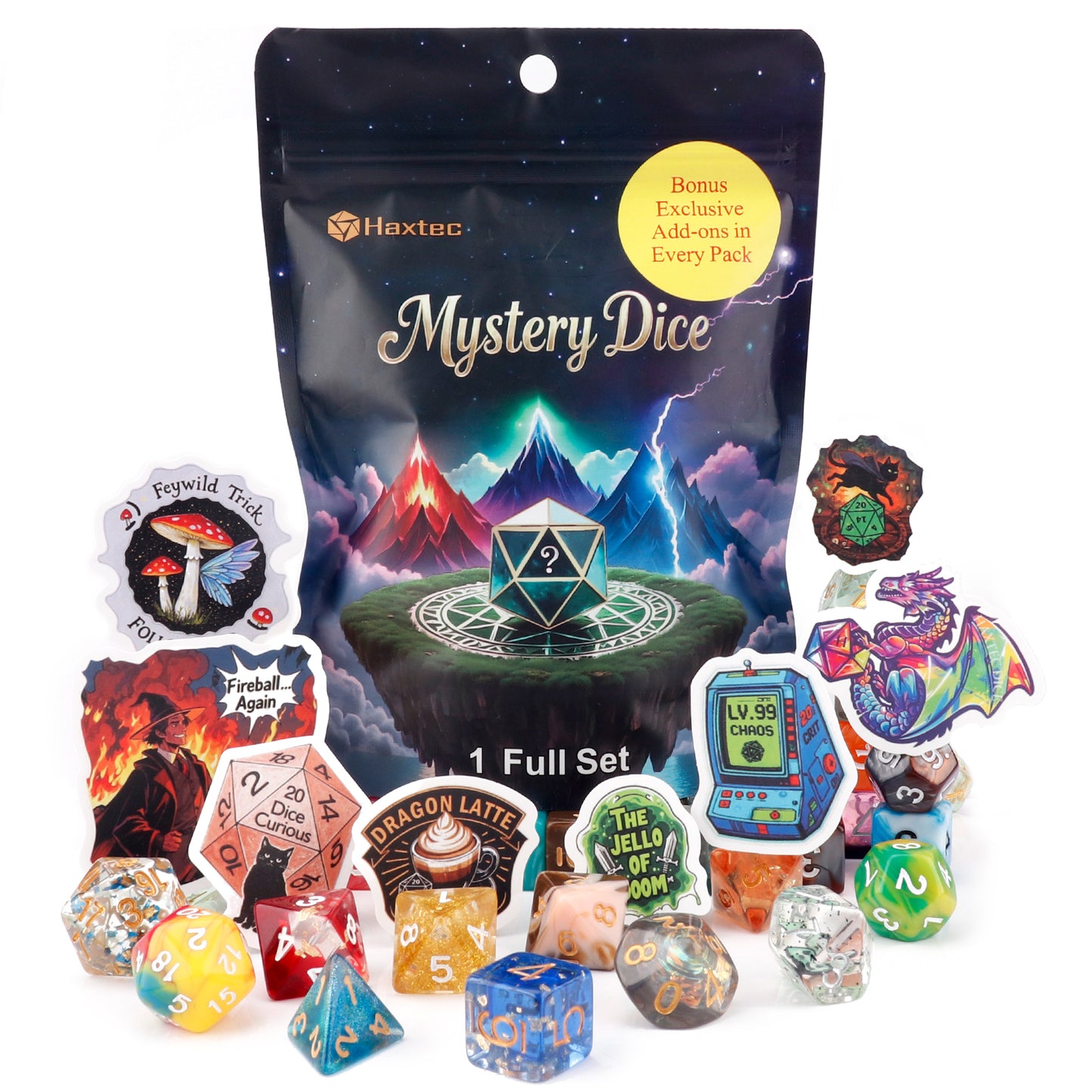 Mystery DND Dice Set 7PCS Polyhederal Dice Set Dungeons and Dragons Gifts for DND Lovers Players Masters