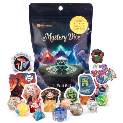 Mystery DND Dice Set 7PCS Polyhederal Dice Set Dungeons and Dragons Gifts for DND Lovers Players Masters
