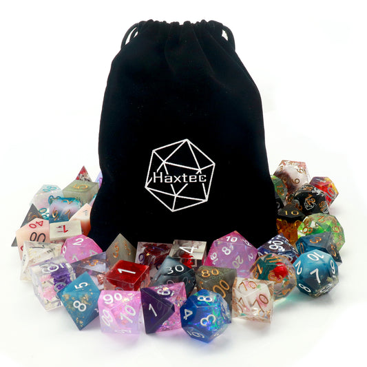 Assorted Mystery Sharp Edge Dice Set Misfit 7PCS Polyhederal Dice Set with Dice Case Random Dice