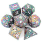 Haxtec Meteorite Texture Metal DnD Dice Set Colorful White Numbers