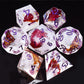 Haxtec Flower Sharp Edge Dice Set DND Dice Red Rose D&D Dice for RPG Role Playing Dungeons and Dragons Gift