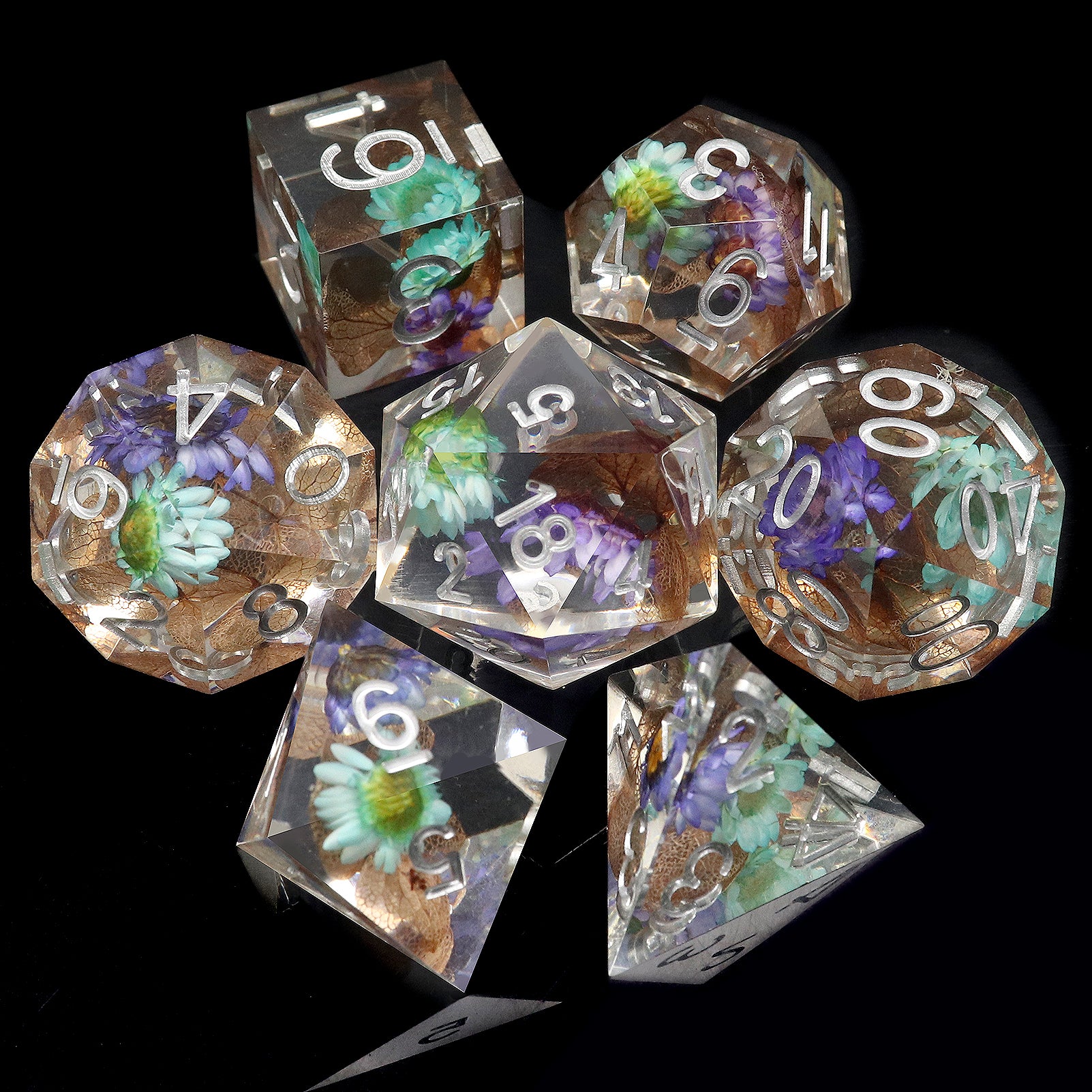 Haxtec Flower Sharp Edge Dice Set DND Dice D&D Dice for Dungeons and D ...