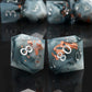 Haxtec Sharp Edge Dice Set Black White Swirl DND Dice D&D Dice for Dungeons and Dragons Gift-Shadow Dance