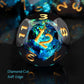 Haxtec Aurora Prism Holographic Sparkling Dice Set – Diamond-Cut Iridescent Resin D&D Dice with Metal Case