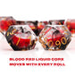 Haxtec Blood Black Red Liquid Core Sharp Edge Resin DND Dice Set Gold Numbering with Metal Case