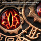 Haxtec Embroidered Rune-Infused Red Dragon Eye PU Leather Bag