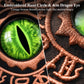 Haxtec Embroidered Rune-Infused Green Dragon Eye PU Leather Bag