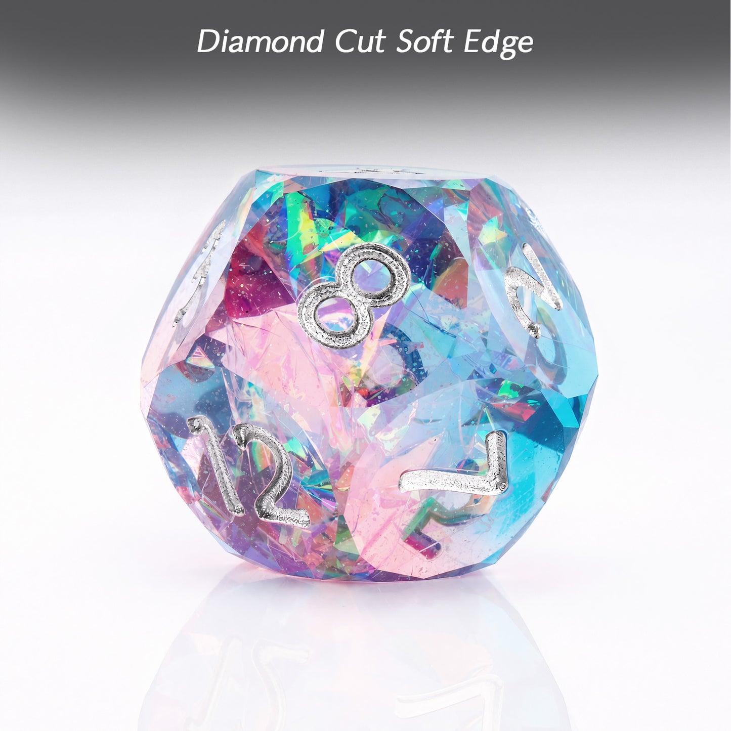 Haxtec Pastel Dreamscape Holographic Dice – Diamond-Cut Resin Set with Metal Case